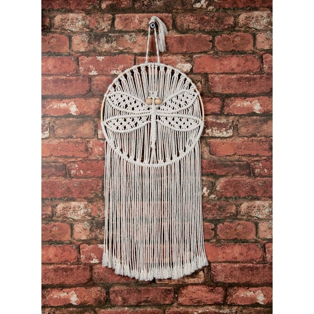 Solid Oak Macrame Wall Hanging Kit-Dragonfly - MWH009